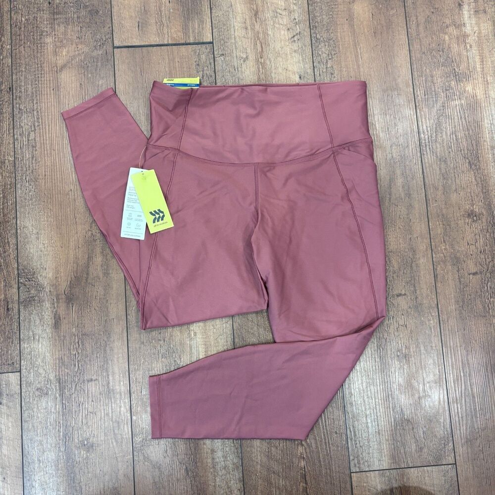 NWT All in Motion High Rise Effortless Support 7/8 Womens Leggings L Brown Mauve